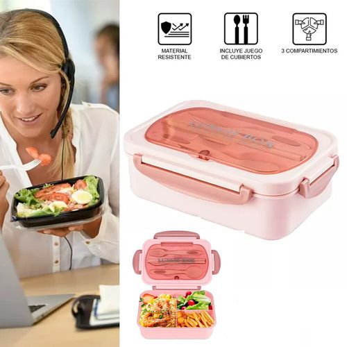 Combo Lonchera Taper Portátil Hermética + Cubiertos  Rosado + Lonchera Taper Portátil Hermética + Cu