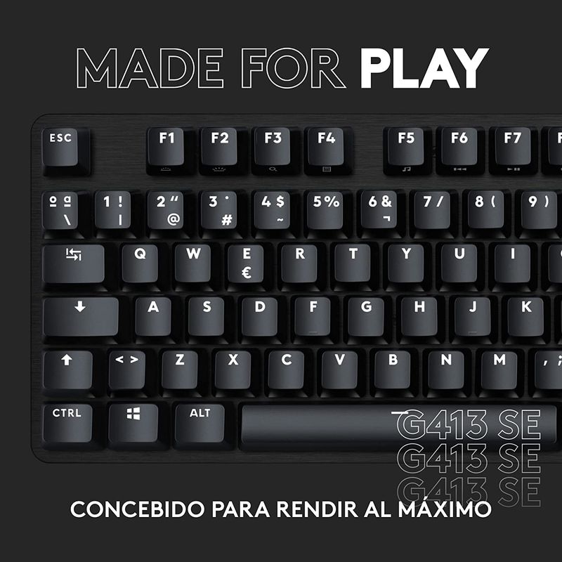 Teclado-Gamer-Logitech-G413-SE-Mecanico-Blanco-LED---Negro