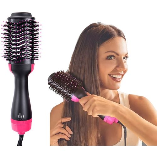 Peine secador de cabello para alizar y ondular 3 en 1 - Negro