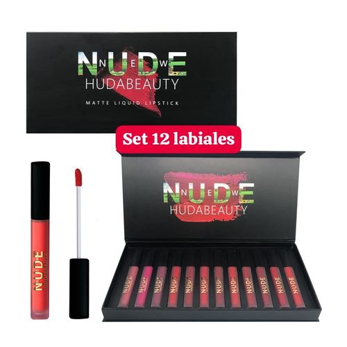 labial liquido Matte Nude larga duracion set de 12 labiales