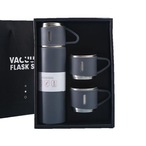 Set de 4 Pz Termo de Acero Inoxidable 500 ml Taza para regalo-Gris