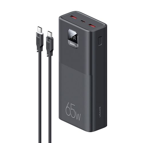 Kit Power Bank digital 30000 mAh QC3.0 & PD3.0 + Cable Type-C a Type-C PD 100W 1.2m Negro