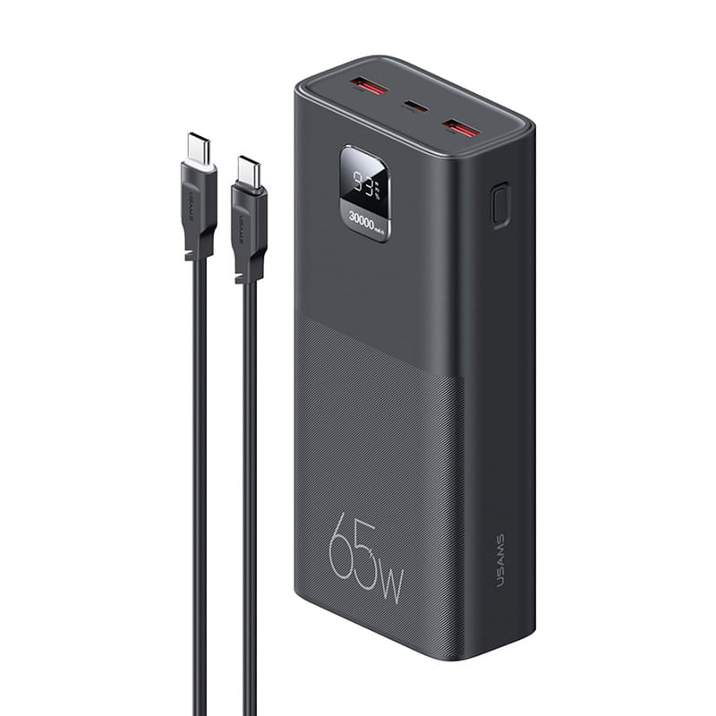 Kit-Power-Bank-digital-30000-mAh-QC30---PD30---Cable-Type-C-a-Type-C-PD-100W-12m-Negro