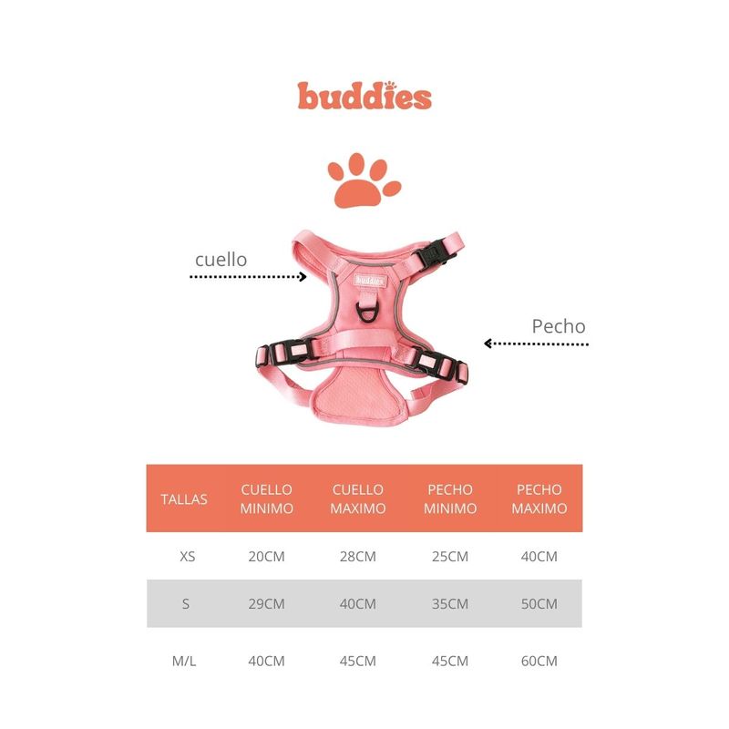 Arnes-Pechera-Para-Perros-Ajustable-Rosado-S