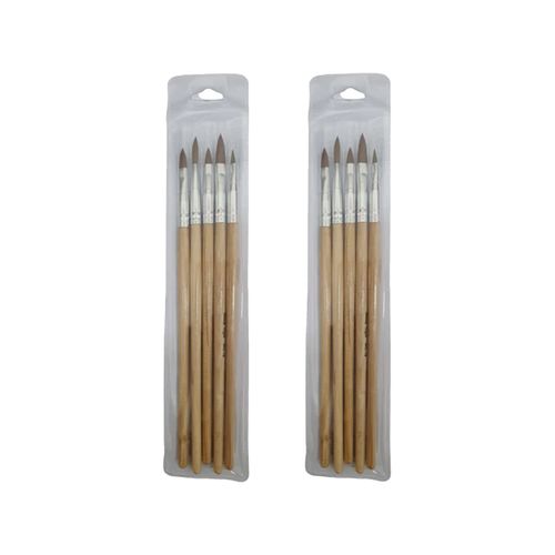 Mystyle Set Pinceles De Madera Para Acrilico - 2 Unid