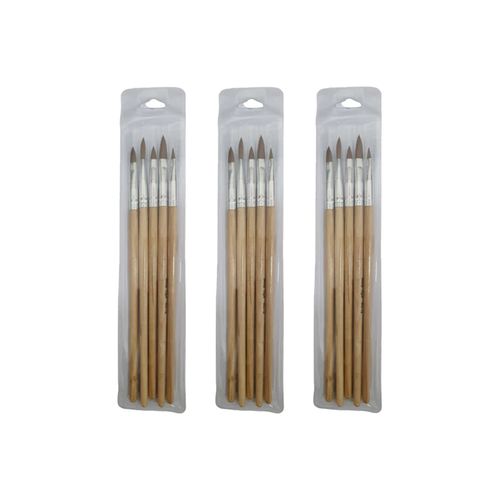 Mystyle Set Pinceles De Madera Para Acrilico - 3 Unid