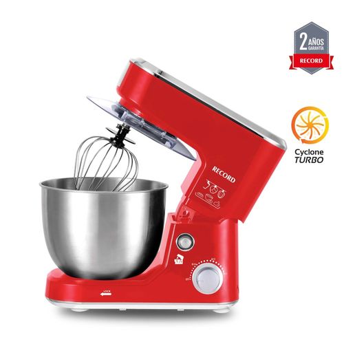 Record Batidora 5L ProMix 1200W 5 Velocidades Pedestal Acero Inoxidable Roja