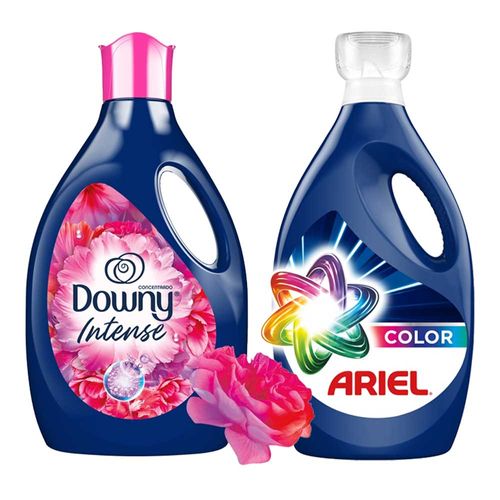 Pack Detergente Líquido ARIEL Color Botella 2800ml + Suavizante DOWNY Floral Botella 2600ml