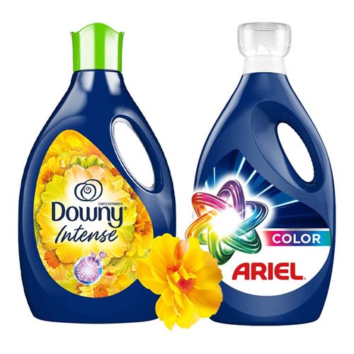 Pack Detergente Líquido ARIEL Color Botella 2800ml + Suavizante DOWNY Pureza Silvestre Botella 2.8L
