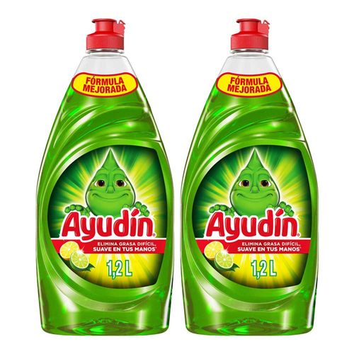 Pack Lavavajilla Líquido AYUDIN Lima Limón 1200ml x 2un