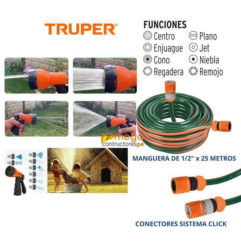 Combo--manguera-de-riego-1-2-X25m---pistola de-riego-Truper-ERGO