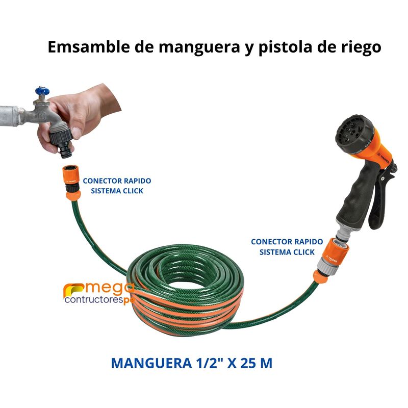 Combo--manguera-de-riego-1-2-X25m---pistola de-riego-Truper-ERGO