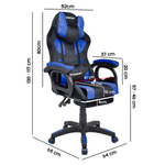 Silla-Gamer-Extingtion-Sapp-Gamuza-Cuerina Color-Azul