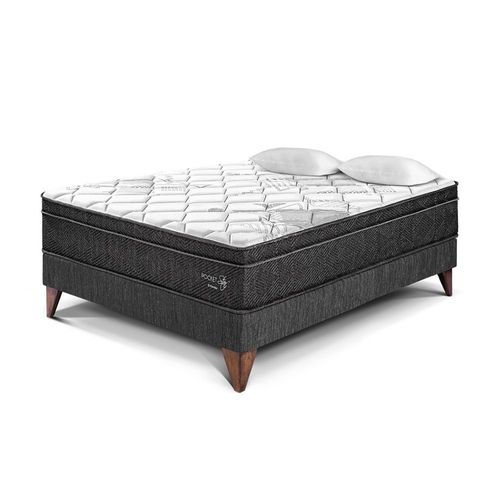 Cama Europea Pocket Star 2 plazas Charcoal Paraiso
