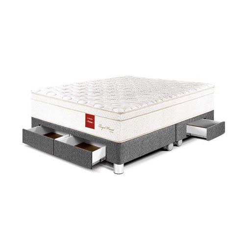 Cama Royal Prince Cajones Queen Gris Paraiso