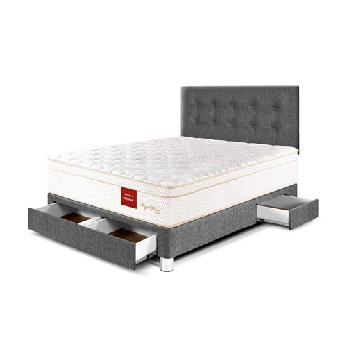 Dormitorio Royal Prince Con Cajones 2 plazas Gris Paraiso