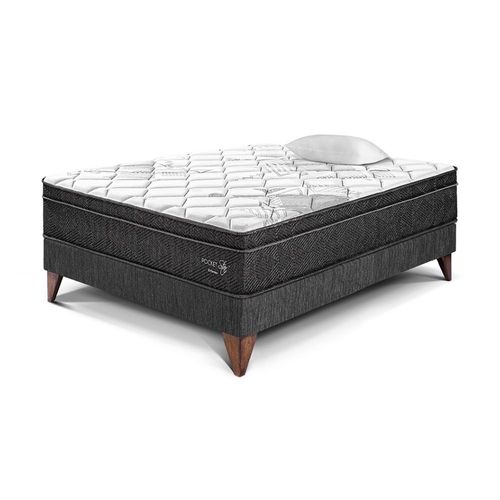 Cama Europea Pocket Star 1.5 plazas Charcoal Paraiso