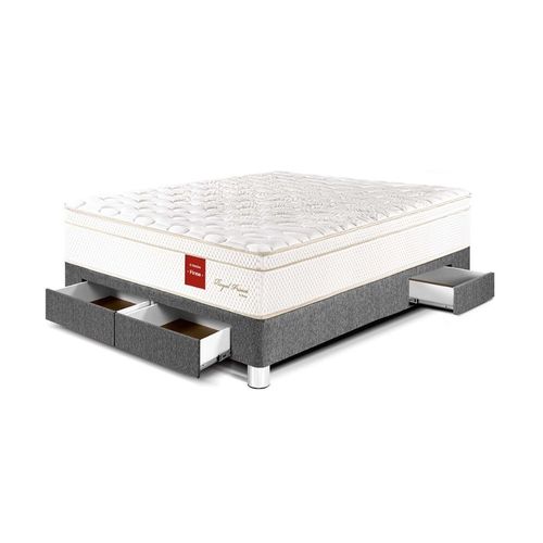 Cama Royal Prince Cajones 2 plazas Gris Paraiso