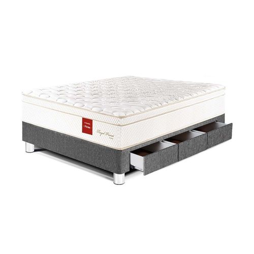 Cama Royal Prince Cajones 1.5 plazas Gris Paraiso