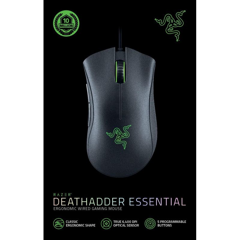 MOUSE-RAZER-DEATHADDER-ESSENTIAL-6400-DPI-NEGRO