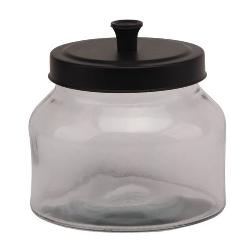 Canister de vidrio con tapa negra 1.5 litros Orange