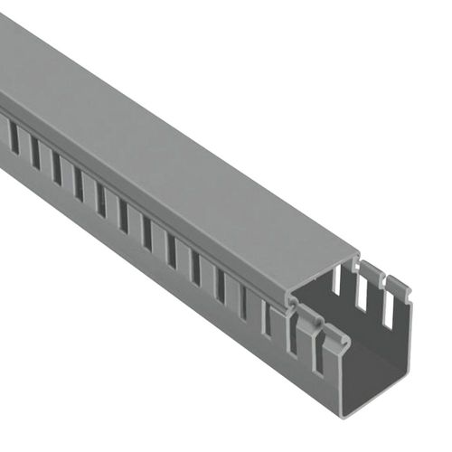 Canaleta Ranurada 40x40mm 2M Gris Mutlusan