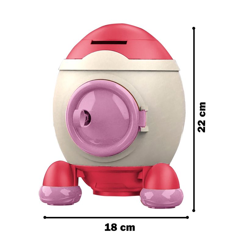 Alcancia-Cohete-con-Stickers-2D-3D-Kawaii-para-Niños-Y51-Rojo