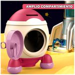 Alcancia-Cohete-con-Stickers-2D-3D-Kawaii-para-Niños-Y51-Rojo