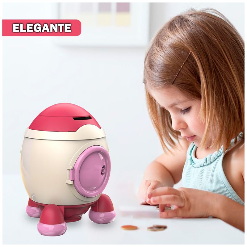 Alcancia-Cohete-con-Stickers-2D-3D-Kawaii-para-Niños-Y51-Rojo
