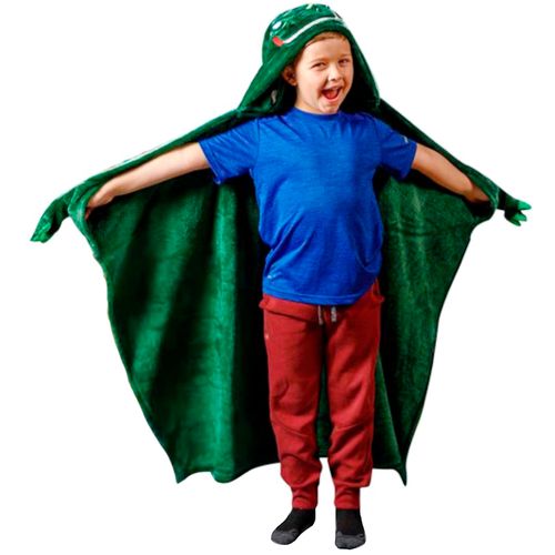 Manta Abrigo con Capucha con Luces LED Dinosaurio Verde MD