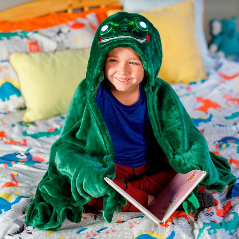 Manta-Abrigo-con-Capucha-con-Luces-LED-Dinosaurio-Verde-MD