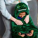 Manta-Abrigo-con-Capucha-con-Luces-LED-Dinosaurio-Verde-MD