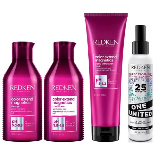 Shampoo 300ml + Conditioner + Mascarilla + Spray One United Redken Color Extend Magnetics
