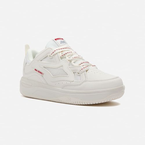 Zapatillas New Athletic Skateboarding Kuel94 Crema Con Rojo Mujer