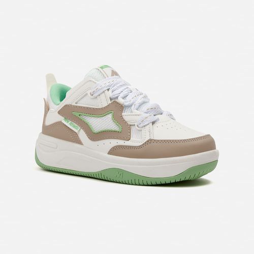 Zapatillas New Athletic Skateboarding Kuel94 Crema Con Marrón Claro Mujer