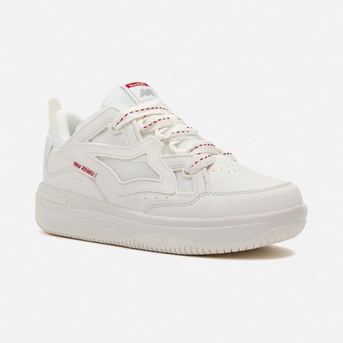 Zapatillas New Athletic Skateboarding Kuel94 Crema Con Rojo Hombre