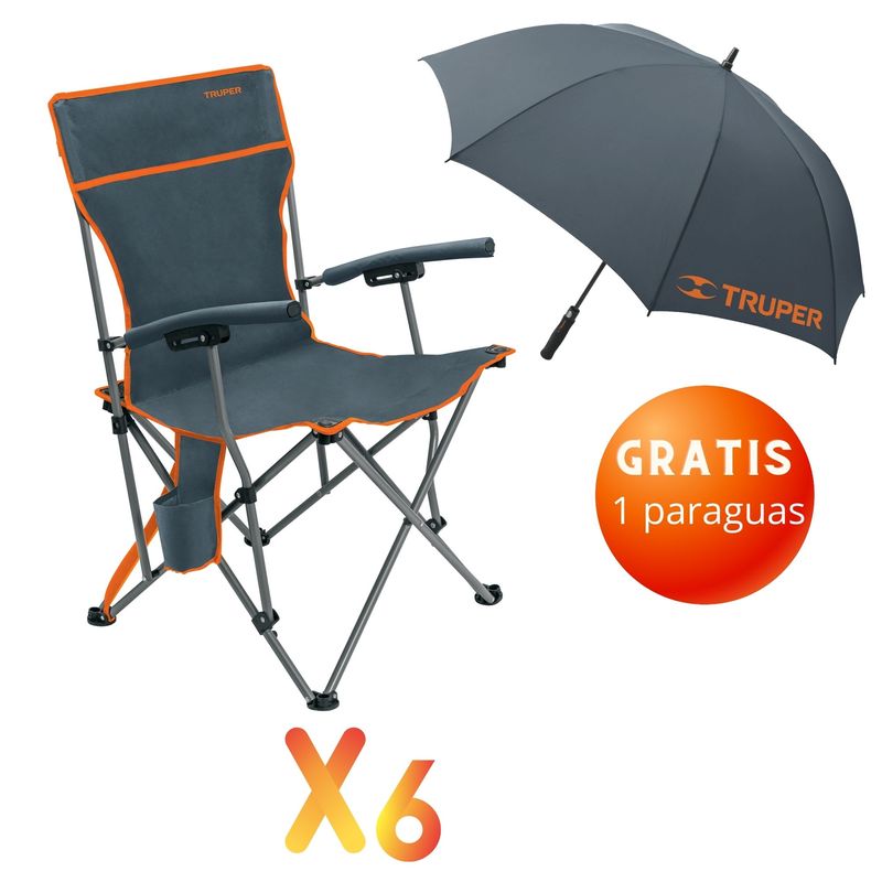 Silla-de-playa-plegable-camping-X6---Truper-Inc-1-Paraguas