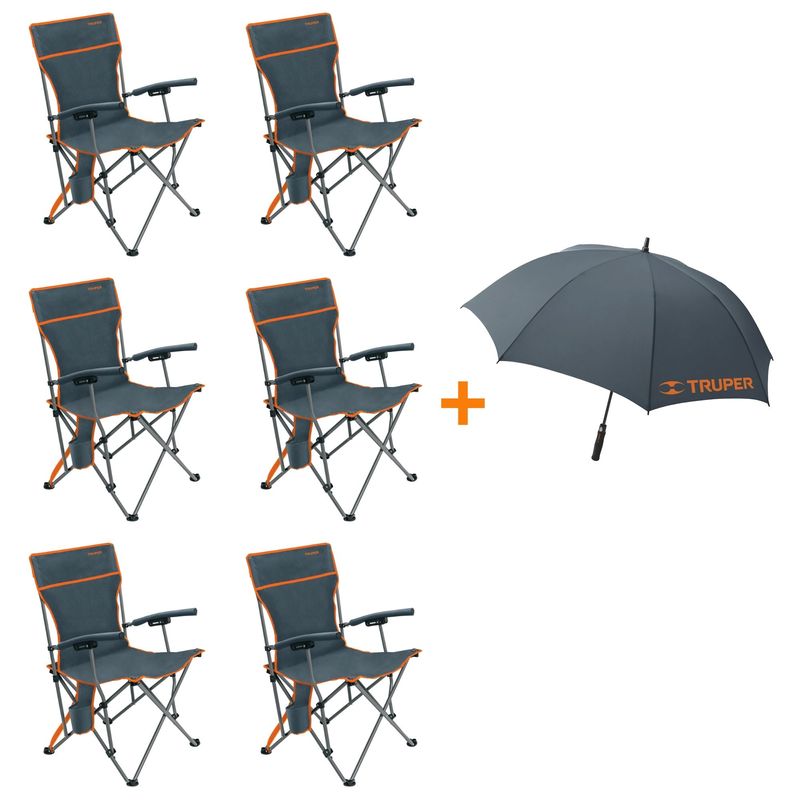 Silla-de-playa-plegable-camping-X6---Truper-Inc-1-Paraguas