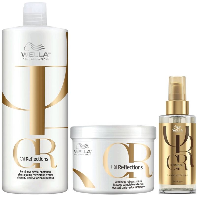 Shampoo-1000ml---Mascarilla---Aceite-Wella-Oil-Reflections