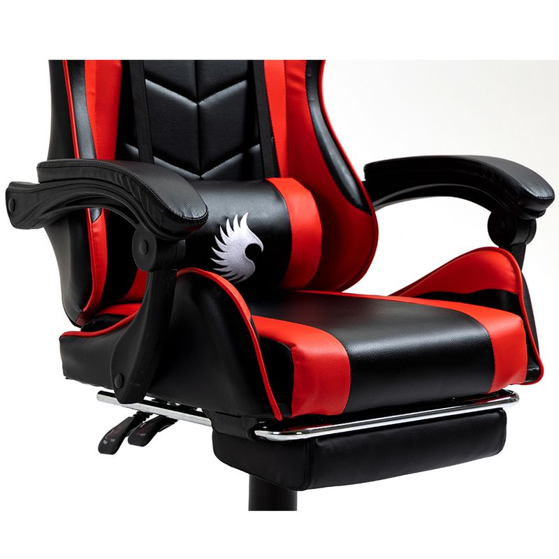 Silla-Gamer-Ergonomica-Dreizt-Shine-Series-Rojo-con-Posapies-Reclinable