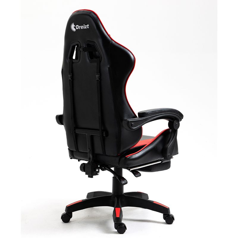 Silla-Gamer-Ergonomica-Dreizt-Shine-Series-Rojo-con-Posapies-Reclinable