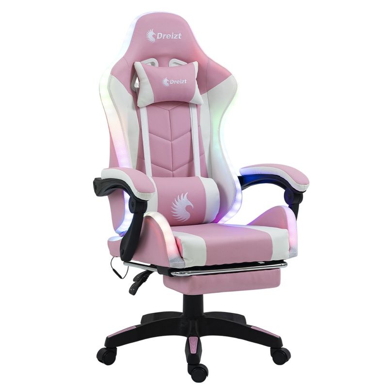 Silla-Gamer-Ergonomica-Dreizt-Shine-RGB-Series-Rosado-Luces-con-Posapies-Reclinable