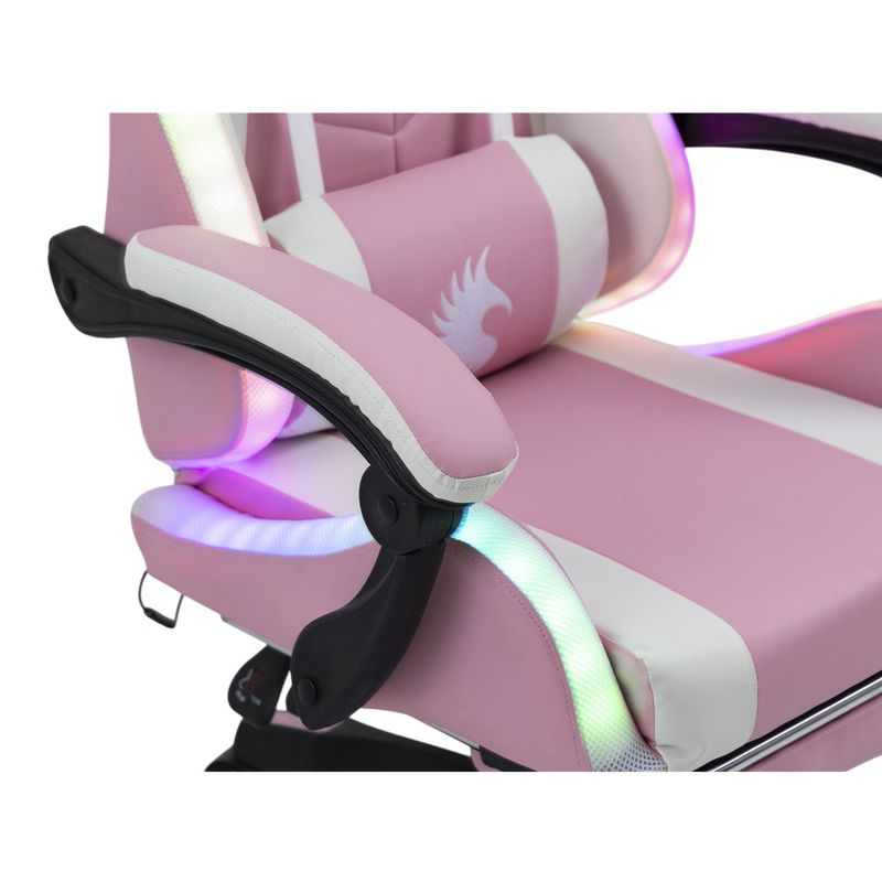 Silla-Gamer-Ergonomica-Dreizt-Shine-RGB-Series-Rosado-Luces-con-Posapies-Reclinable