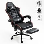 Silla-Gamer-con-Masajeador-Lumbar-Playpro-X1-Rojo-Base-de-Metal