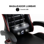 Silla-Gamer-con-Masajeador-Lumbar-Playpro-X1-Rojo-Base-de-Metal