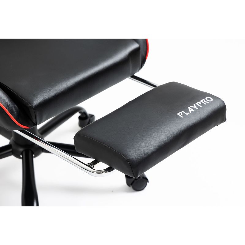 Silla-Gamer-con-Masajeador-Lumbar-Playpro-X1-Rojo-Base-de-Metal