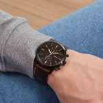 Reloj-Fossil-Townsman-FS5437-Cronometro-Correa-De-Cuero-Marron-Negro
