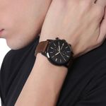 Reloj-Fossil-Townsman-FS5437-Cronometro-Correa-De-Cuero-Marron-Negro