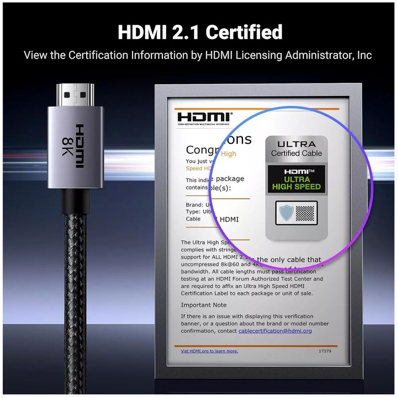 Cable-Hdmi-21-8k-48gbps-1-Metro-UGREEN-nailon-60Hz-4k-120Hz-ULTRA-HD