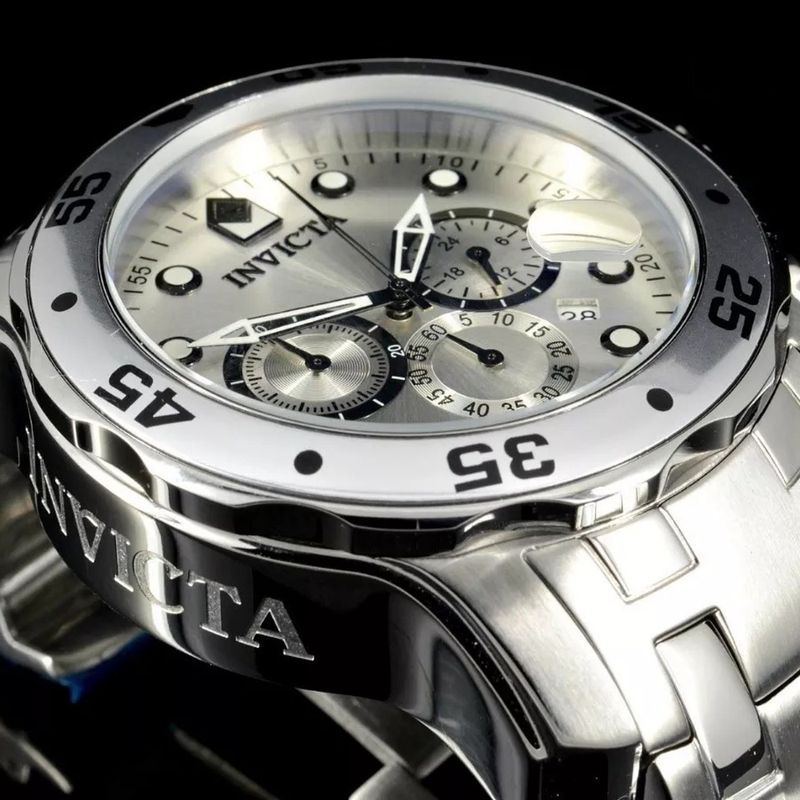 Reloj-Invicta-Pro-Diver-0071-Fecha-Cronometro-Acero-Inoxidable-Plateado